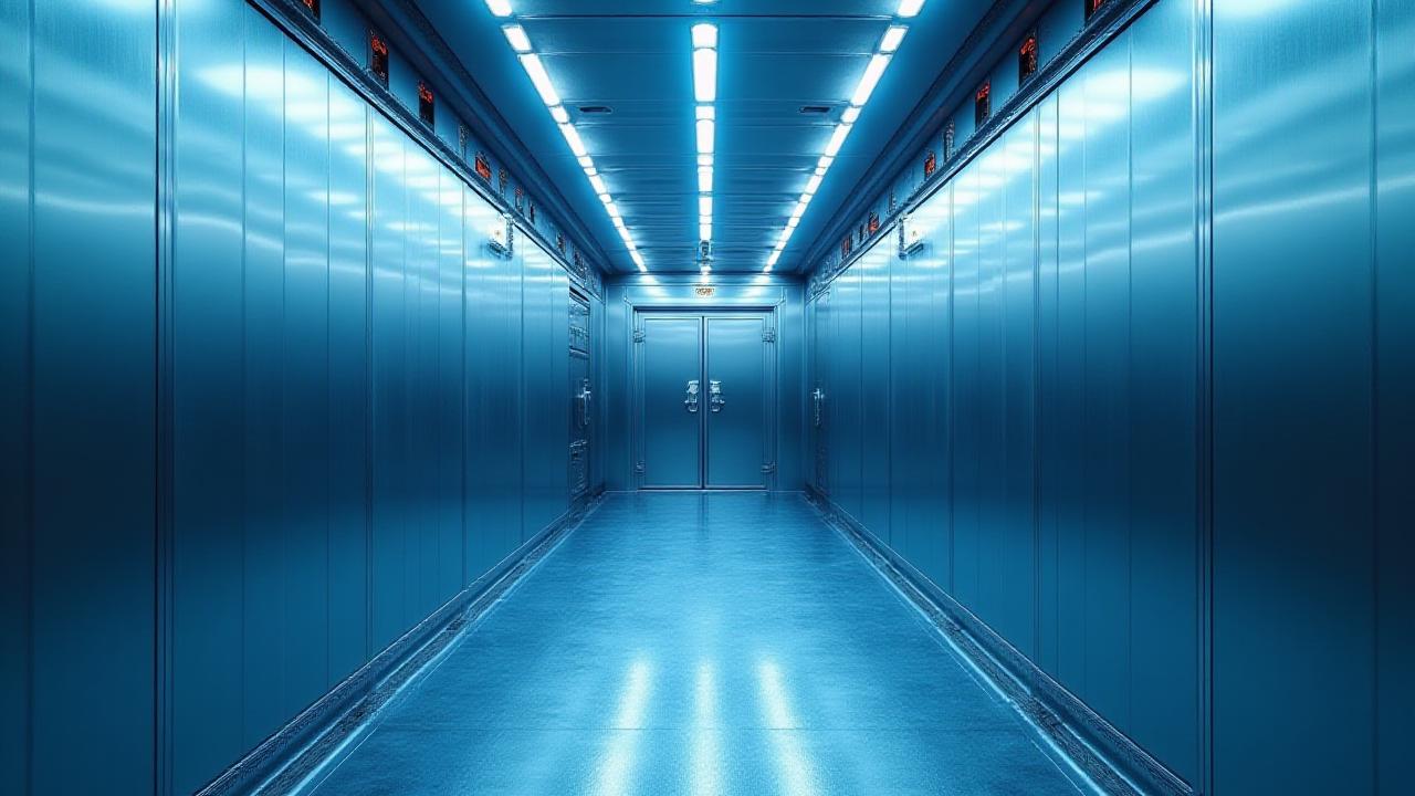 Interior of a pristine, modern reefer trailer with temperature control sensors